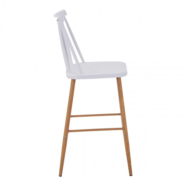 Bar stool Aurora I pakoworld pp in white shade - natural metal leg 42x47x99cm