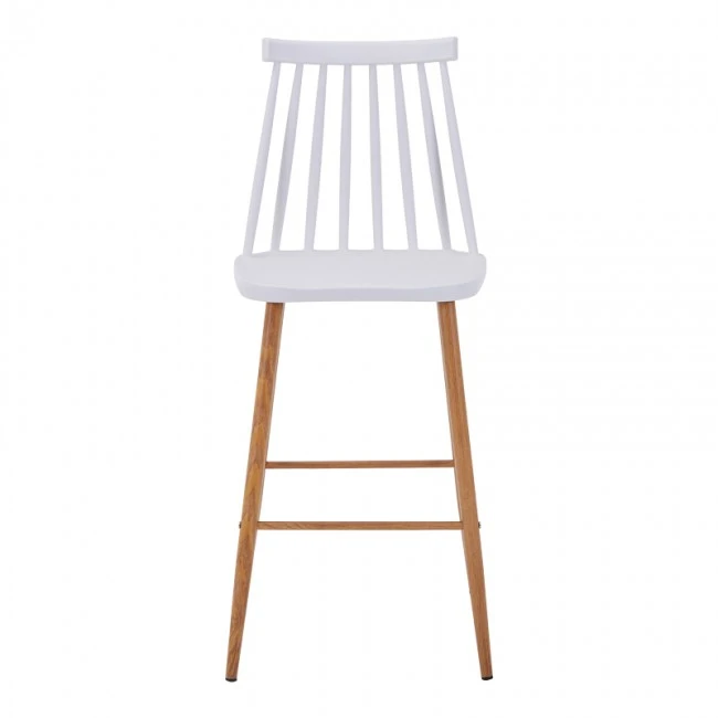 Bar stool Aurora I pakoworld pp in white shade - natural metal leg 42x47x99cm