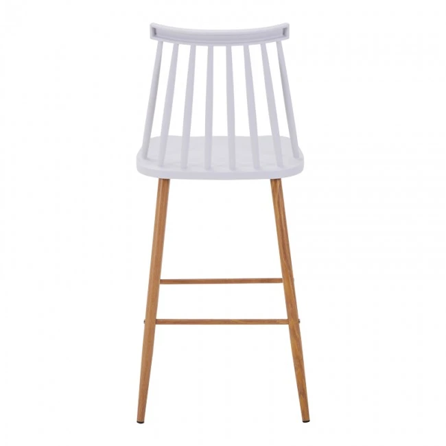 Bar stool Aurora I pakoworld pp in white shade - natural metal leg 42x47x99cm