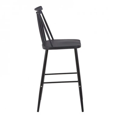 Bar stool Aurora I pakoworld pp in black shade - blackl metal leg 42x47x99cm