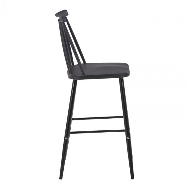 Bar stool Aurora I pakoworld pp in black shade - blackl metal leg 42x47x99cm
