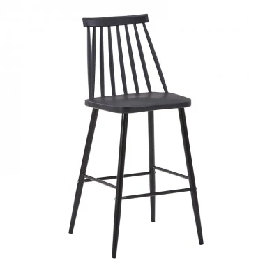 Bar stool Aurora I pakoworld pp in black shade - blackl metal leg 42x47x99cm