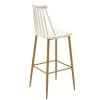 Bar stool Aurora pakoworld pp white-natural leg 42x47x109cm