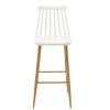 Bar stool Aurora pakoworld pp white-natural leg 42x47x109cm