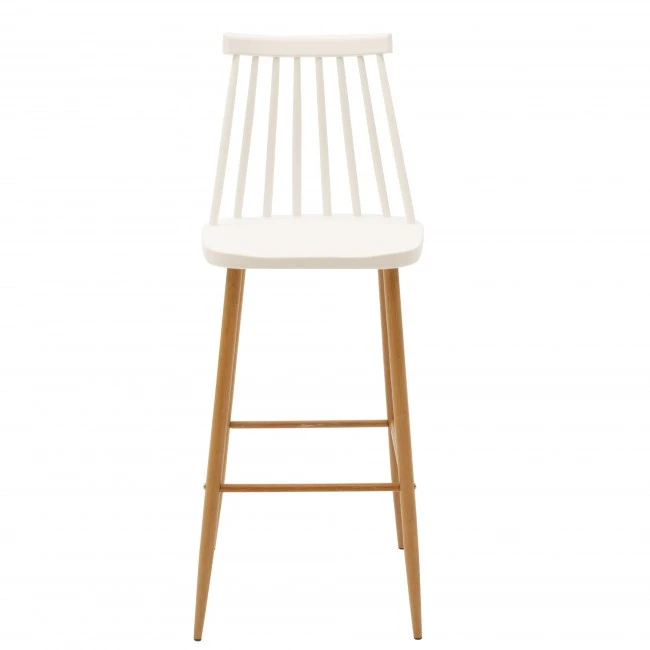 Bar stool Aurora pakoworld pp white-natural leg 42x47x109cm