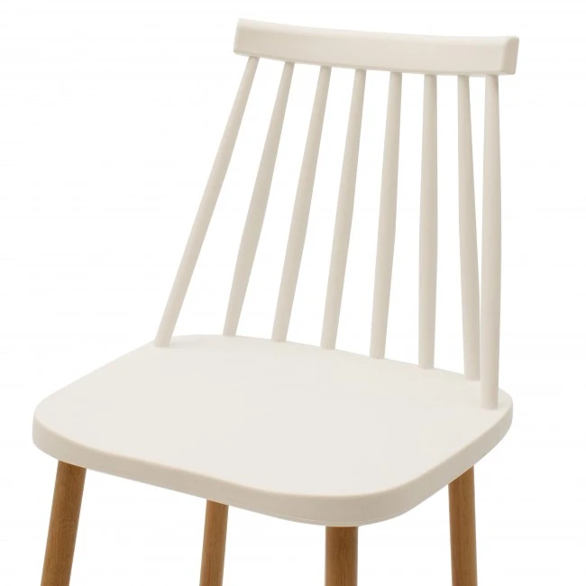 Bar stool Aurora pakoworld pp white-natural leg 42x47x109cm