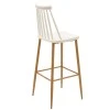 Bar stool Aurora pakoworld white pp-natural leg 42x49x109cm