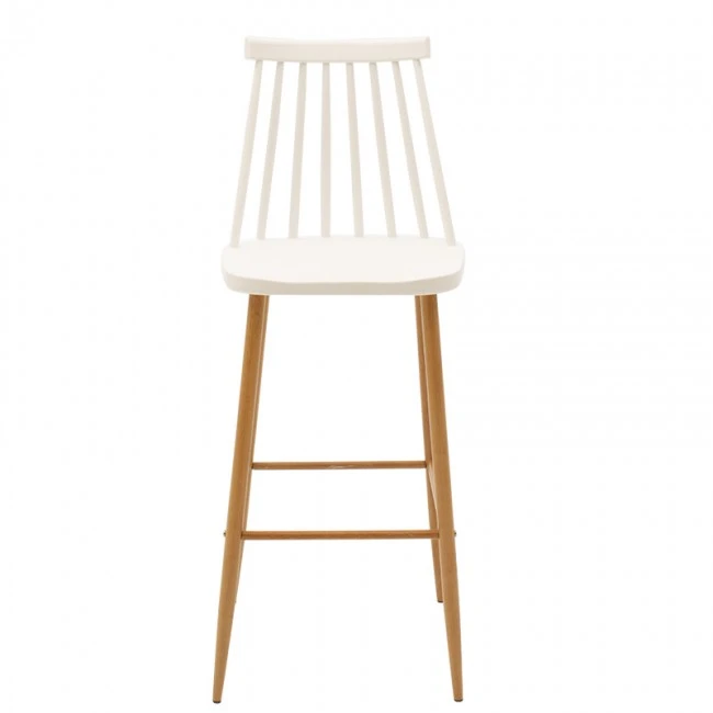 Bar stool Aurora pakoworld white pp-natural leg 42x49x109cm