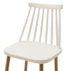 Bar stool Aurora pakoworld white pp-natural leg 42x49x109cm