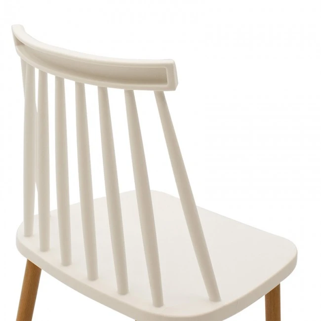 Bar stool Aurora pakoworld white pp-natural leg 42x49x109cm