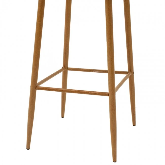 Bar stool Aurora pakoworld white pp-natural leg 42x49x109cm
