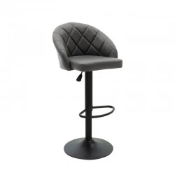 Bar stool Balina pakoworld height adjustable black pu-black mtal 52x53x109cm Bar stool Balina pakoworld height adjustable black pu-black mtal 52x53x109cm