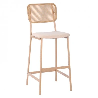 Bar stool Cecilia pakoworld metal natural-fabric beige