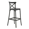 Bar stool Crossie pakoworld pp black 44x44x113cm