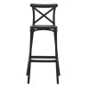 Bar stool Crossie pakoworld pp black 44x44x113cm
