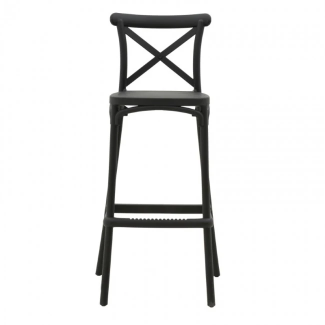 Bar stool Crossie pakoworld pp black 44x44x113cm
