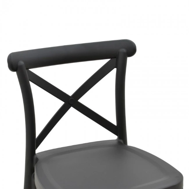 Bar stool Crossie pakoworld pp black 44x44x113cm