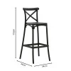 Bar stool Crossie pakoworld pp black 44x44x113cm