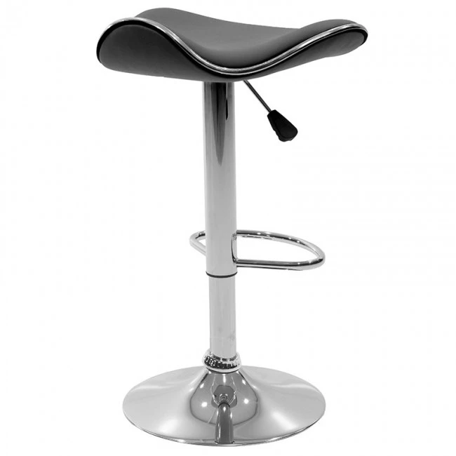 Bar stool Enzo pakoworld folding black pu-metal chrome 45x44x87cm