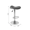 Bar stool Enzo pakoworld folding black pu-metal chrome 45x44x87cm