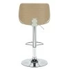 Bar stool Fern pakoworld adjustable height PU white natural-chrome metal