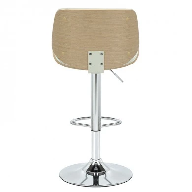 Bar stool Fern pakoworld folding PU white plywood natural-chrome metal 48x50x88/108cm