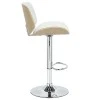 Bar stool Fern pakoworld adjustable height PU white natural-chrome metal