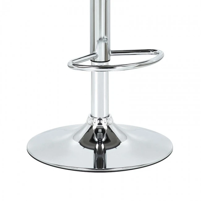 Bar stool Fern pakoworld adjustable height PU white natural-chrome metal