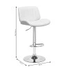 Bar stool Fern pakoworld adjustable height PU white natural-chrome metal