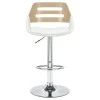 Bar stool Fern pakoworld adjustable height PU white natural-metal chrome