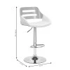 Bar stool Fern pakoworld adjustable height PU white natural-metal chrome