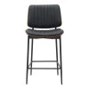Bar-stool Kathy pakoworld black pu-walnut metal 48.5x52.5x96cm