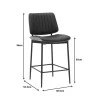 Bar-stool Kathy pakoworld black pu-walnut metal 48.5x52.5x96cm