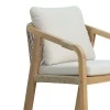 Bar stool Luciana pakoworld solid acacia wood-beige fabric 68x55x97.5cm