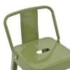 Mid-height Bar stool with backrest Utopia pakoworld metal in dark olive color 42x42x86cm