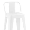 Mid-height bar stool with back Utopia pakoworld metal in white matte shade 42x42x86cm