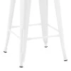 Mid-height bar stool with back Utopia pakoworld metal in white matte shade 42x42x86cm