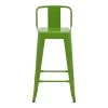 Σκαμπό μπαρ μεσαίου ύψους με πλάτη Utopia pakoworld μέταλλο σε πράσινη απόχρωση 42x42x86εκ