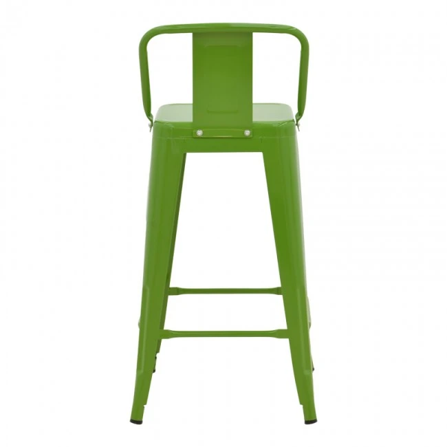 Σκαμπό μπαρ μεσαίου ύψους με πλάτη Utopia pakoworld μέταλλο σε πράσινη απόχρωση 42x42x86εκ