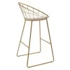 Seth pakoworld bar stool golden metal wire with white pvc cushion