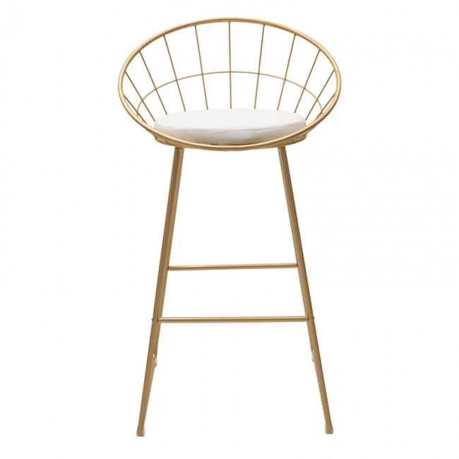 Seth pakoworld bar stool golden metal wire with white pvc cushion
