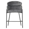 Bar stool Tolerse Inart light gray fabric-leg black metal