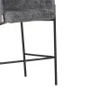 Bar stool Tolerse Inart light gray fabric-leg black metal