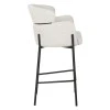 Bar stool Tolerse Inart beige fabric-leg black metal