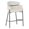 Bar stool Tolerse Inart beige fabric-leg black metal