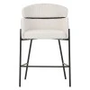Bar stool Tolerse Inart beige fabric-leg black metal