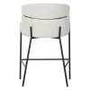 Bar stool Tolerse Inart beige fabric-leg black metal