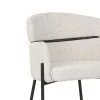 Bar stool Tolerse Inart beige fabric-leg black metal