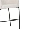 Bar stool Tolerse Inart beige fabric-leg black metal