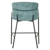 Bar stool Tolerse Inart green fabric-leg black metal